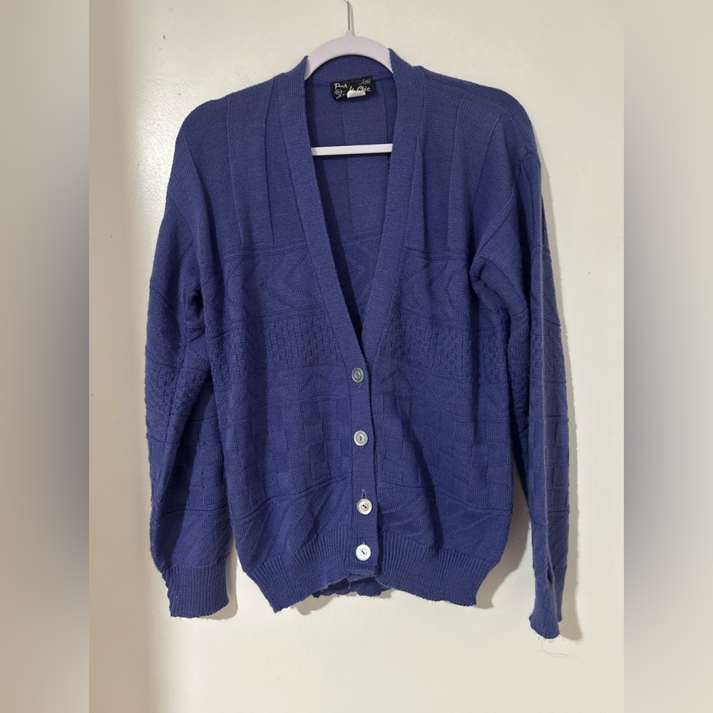 Vintage Chic Blue Women's Cardigan Sweater‎